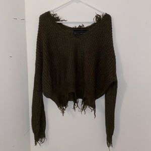 ❌sold❌ olive green distressed sweater